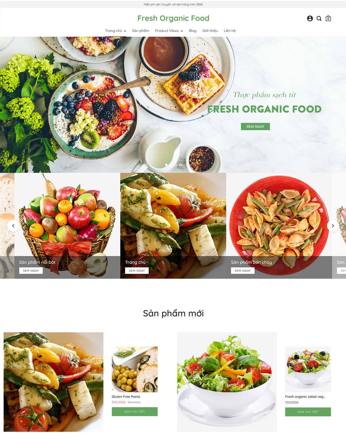 Mẫu website fresh organic food fresh organic food