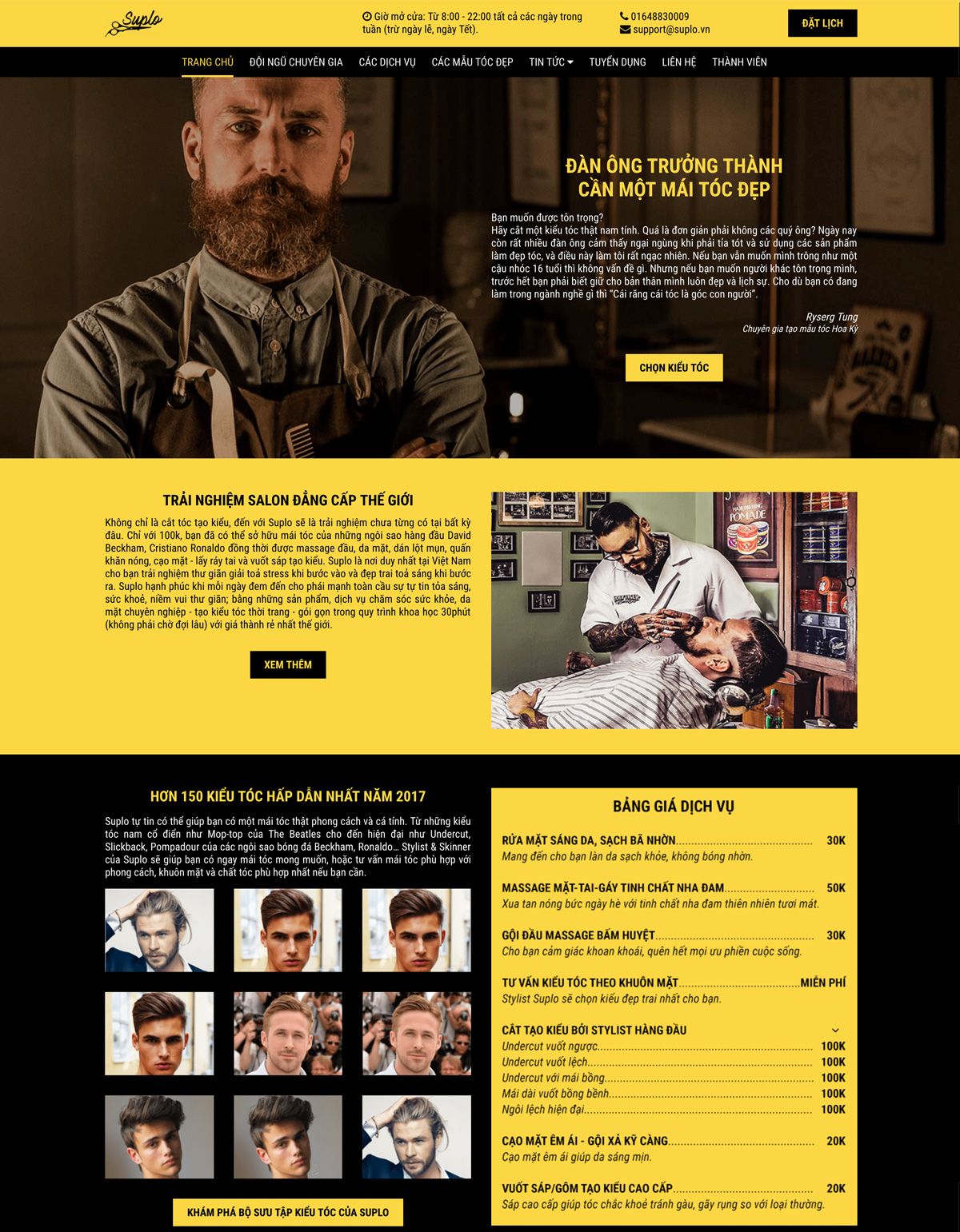 Mẫu website suplo hair salon