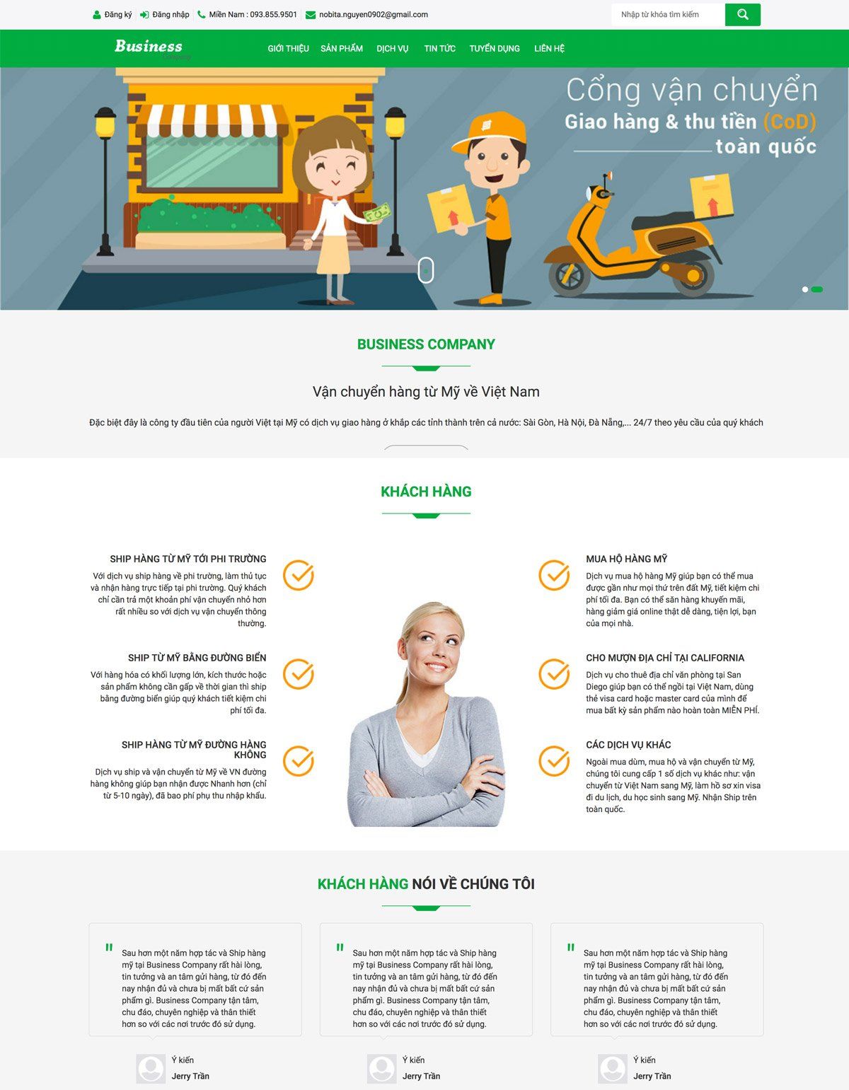 Mẫu website nobi business company