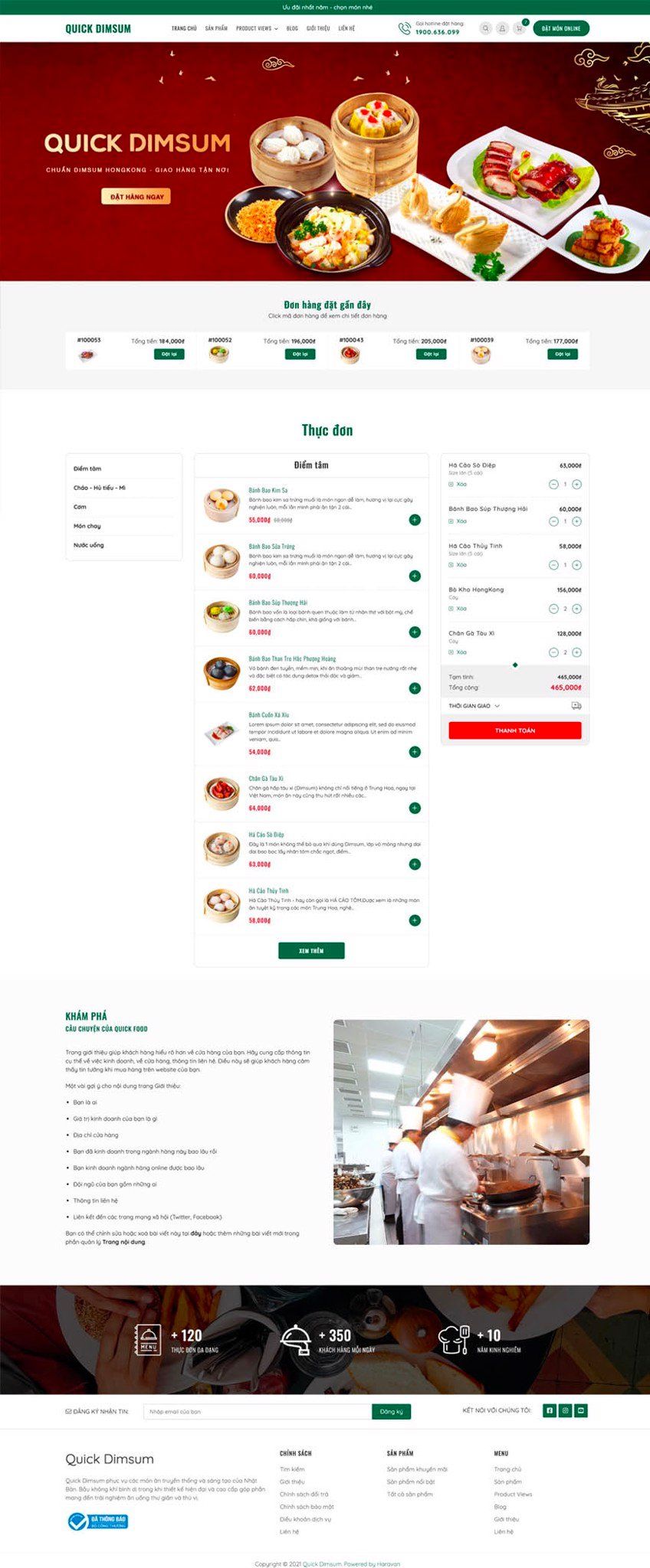 Mẫu website Quick Dimsum Quick Dimsum