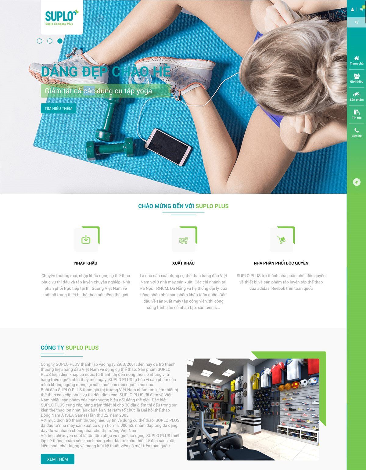 Mẫu website suplo company plus