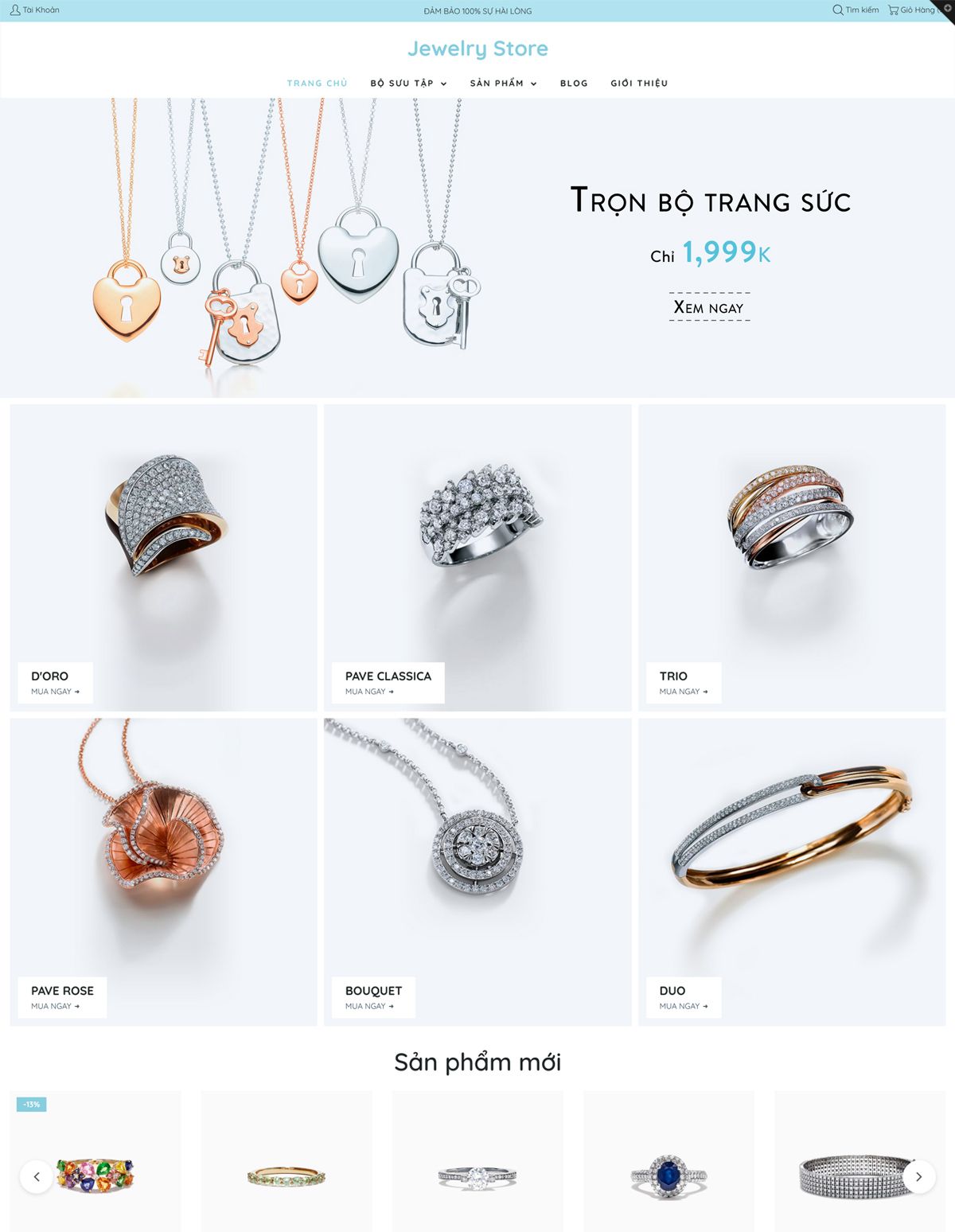 Mẫu website jewelry store jewelry store
