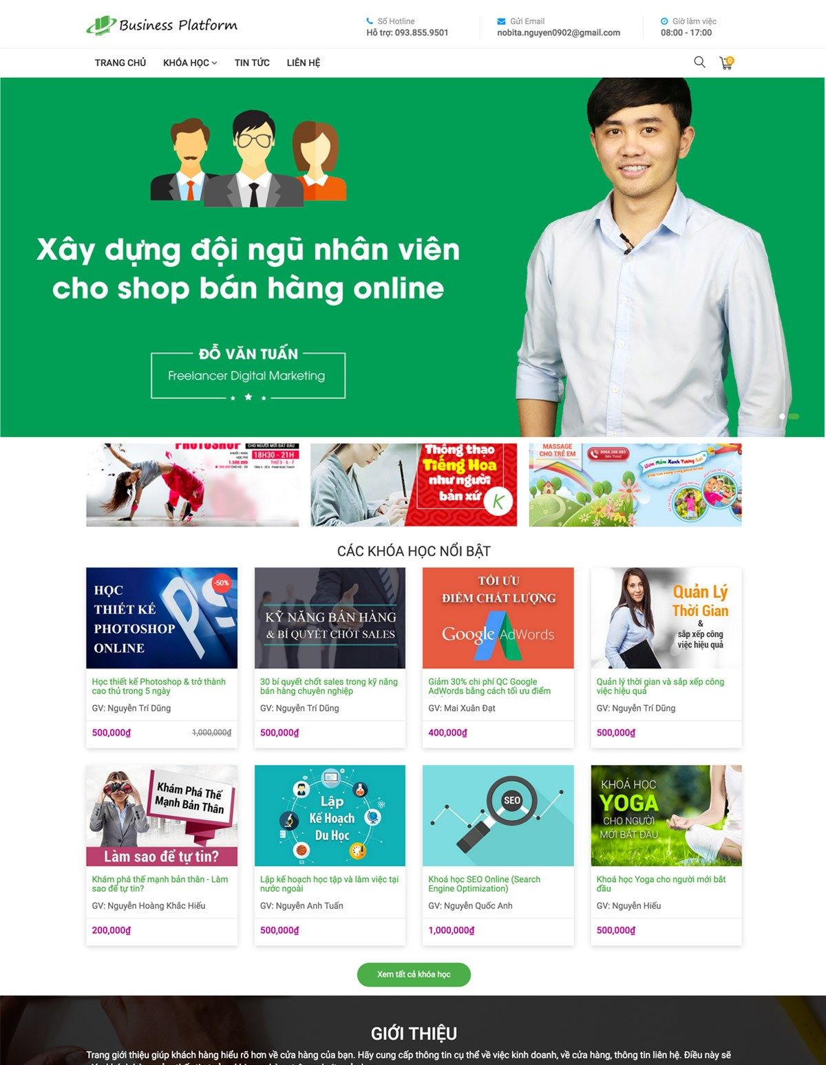 Mẫu website business platform