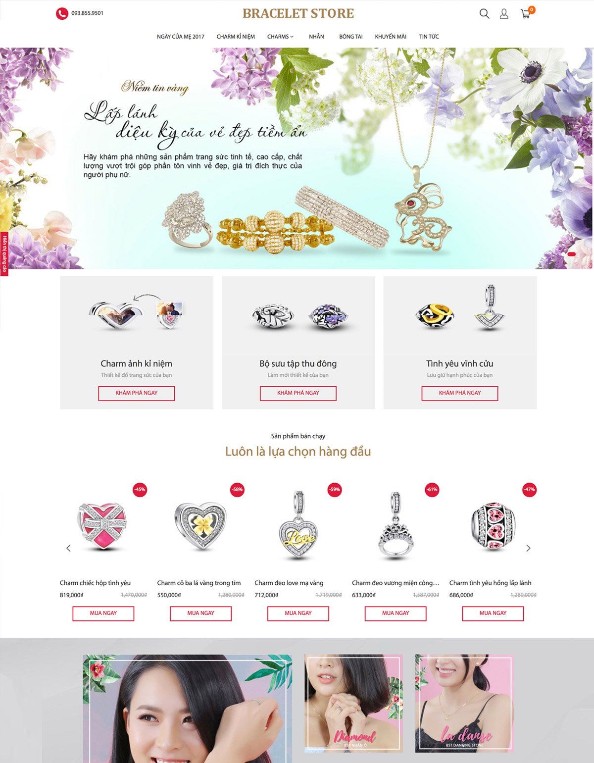 Mẫu website nobi bracelet store