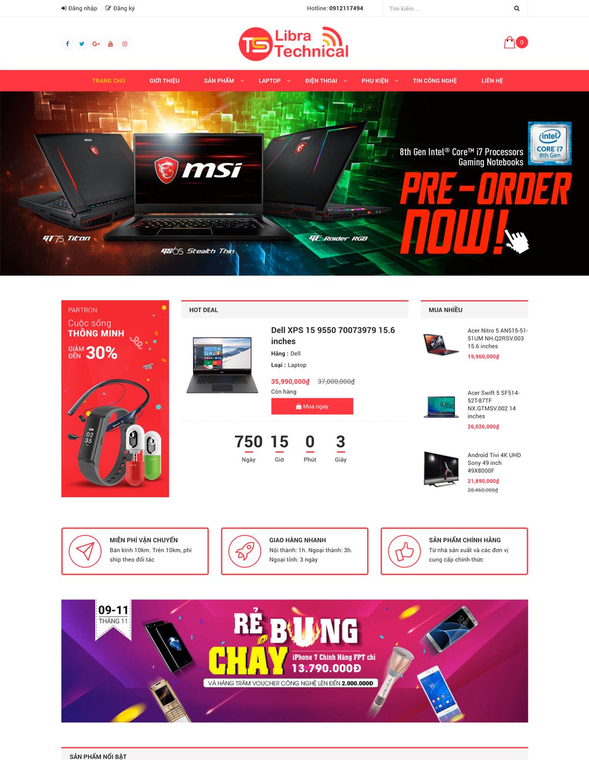 Mẫu website libra technical
