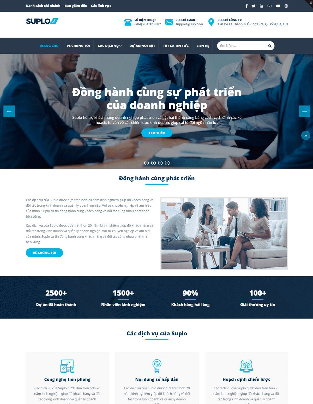 Mẫu website suplo company 2