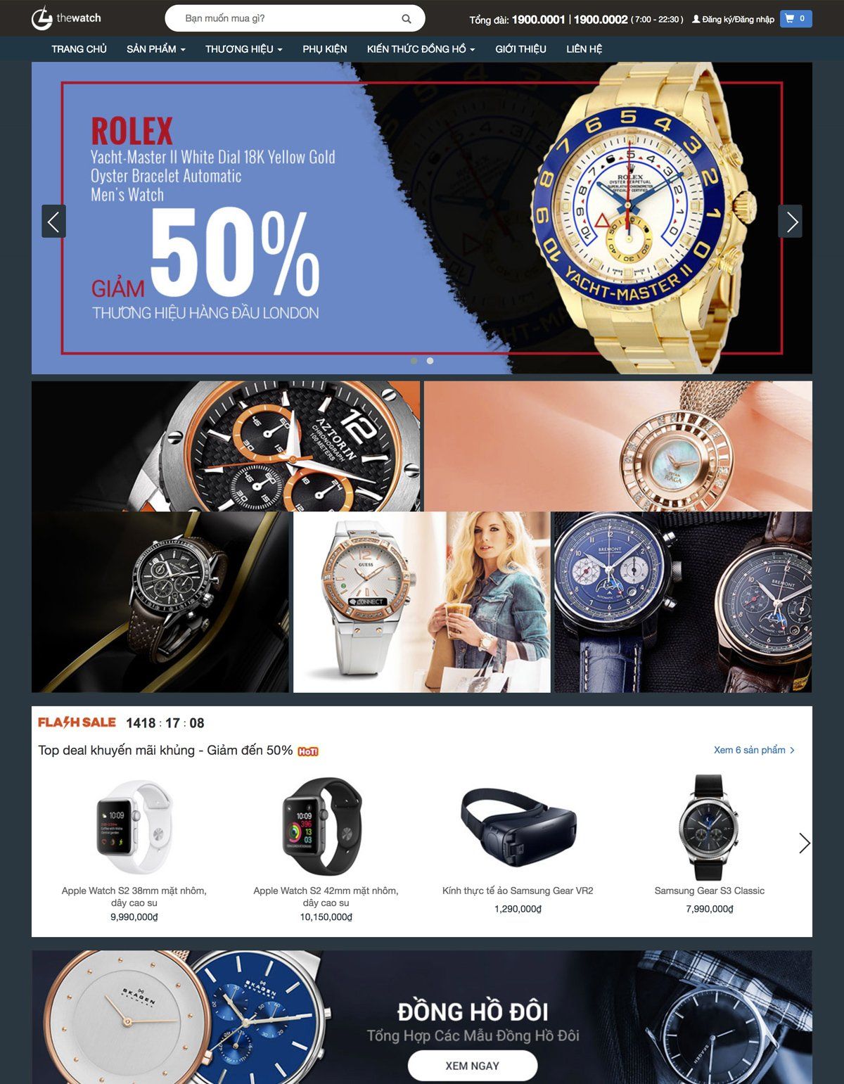 Mẫu website ega the watch
