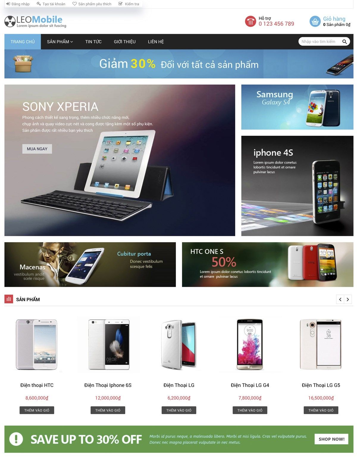 Mẫu website thế giới mobile