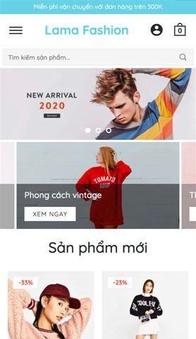 Mẫu website lama fashion