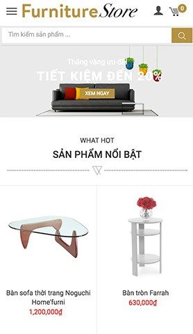 Mẫu website furniture shop