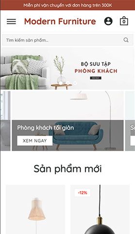 Mẫu website modern furniture