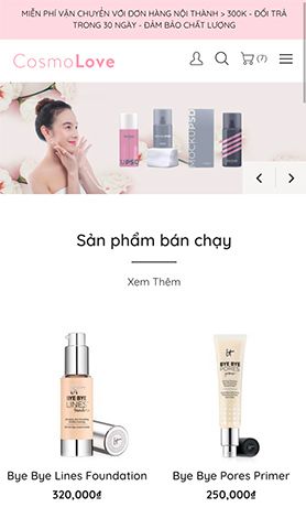 Mẫu website cosmolove