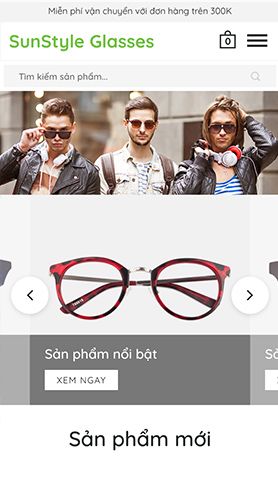 Mẫu website sunstyle glasses