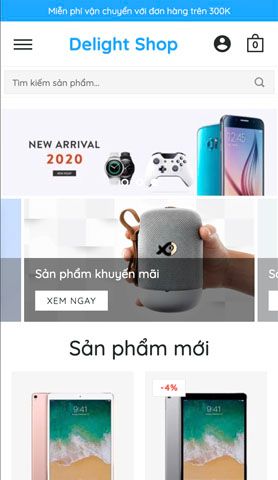 Mẫu website delight shop