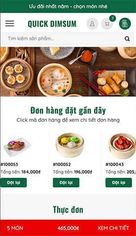 Mẫu website Quick Dimsum