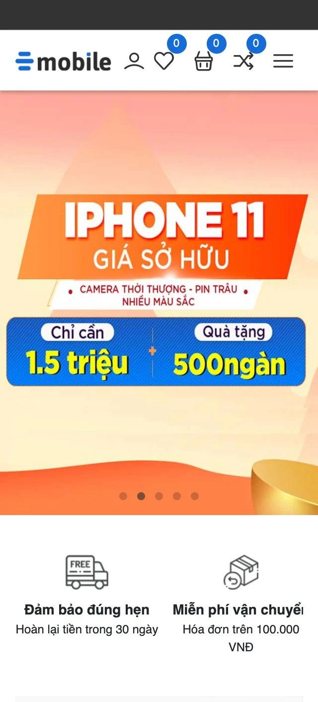 Mẫu website F1GENZ Mobile - Điện máy