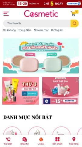 Mẫu website EGA Cosmetic