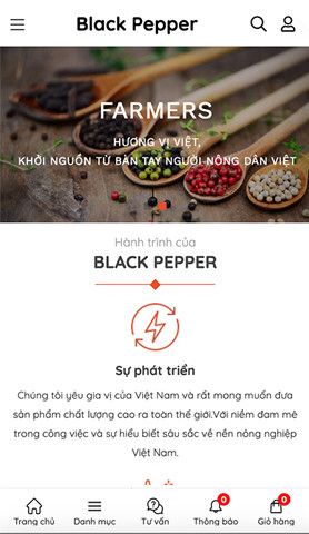 Mẫu website Black Pepper