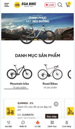 Mẫu website EGA Bike