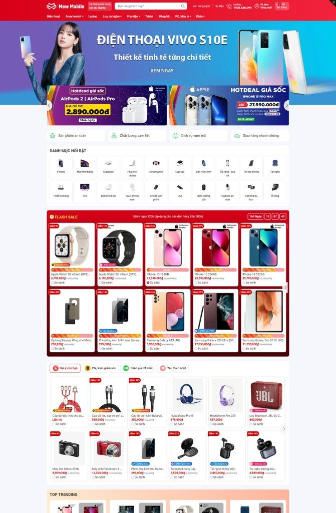 Mẫu website Mew Mobile Mew Mobile