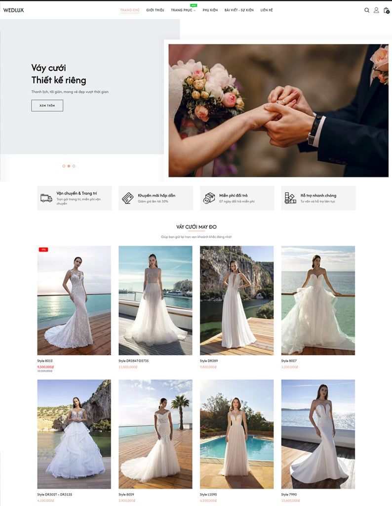 Mẫu website Wedlux Wedlux