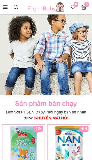 Mẫu website F1GENZ Kid  -  Mẹ và Bé