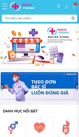 Mẫu website Health Pharma