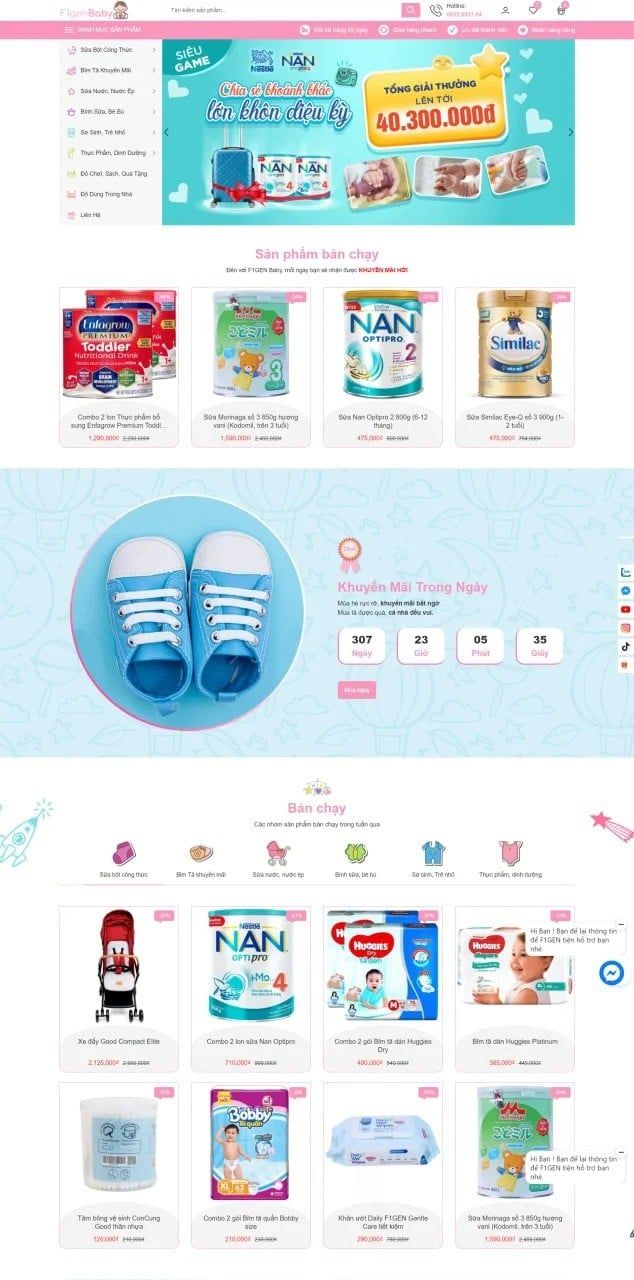 Mẫu website F1GENZ Kid  -  Mẹ và Bé F1GENZ Kid  -  Mẹ và Bé