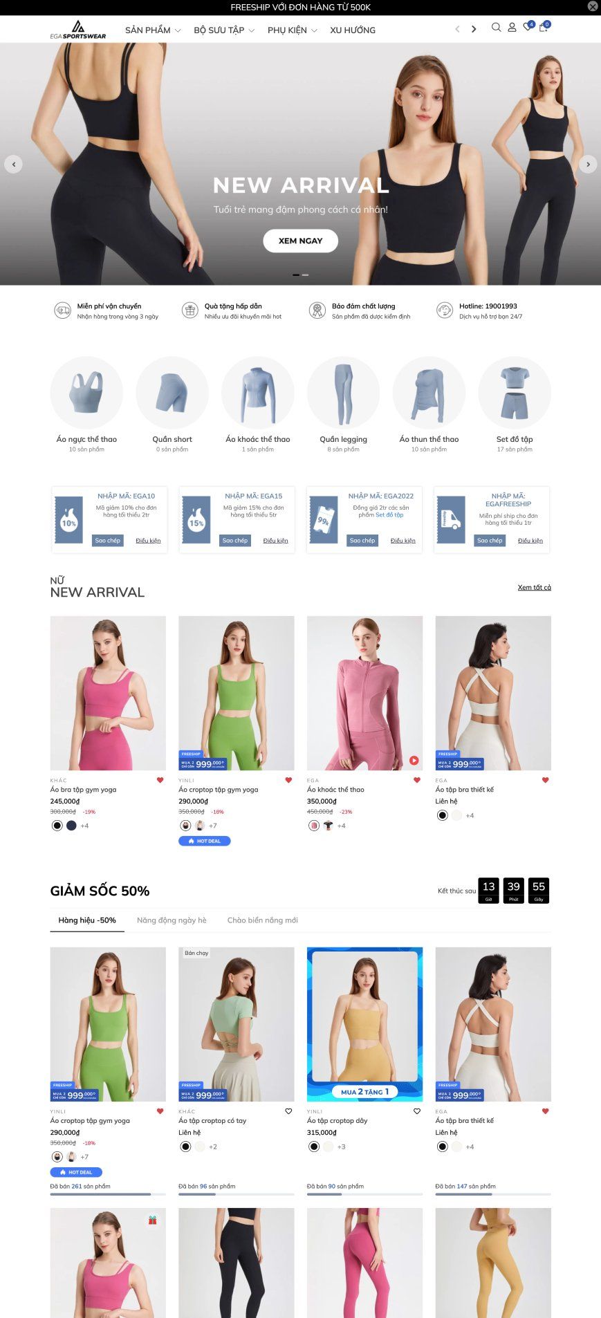 Mẫu website EGA Sportswear EGA Sportswear