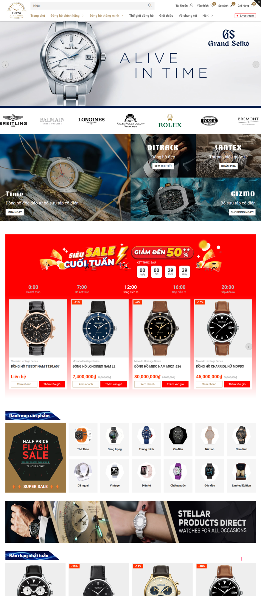 Mẫu website F1GENZ Luxury Watch - Đồng hồ F1GENZ Luxury Watch - Đồng hồ