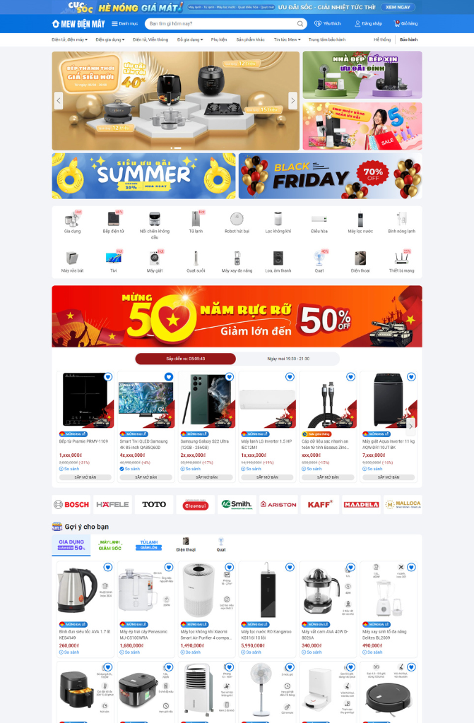 Mẫu website Mew Điện Máy Mew Điện Máy