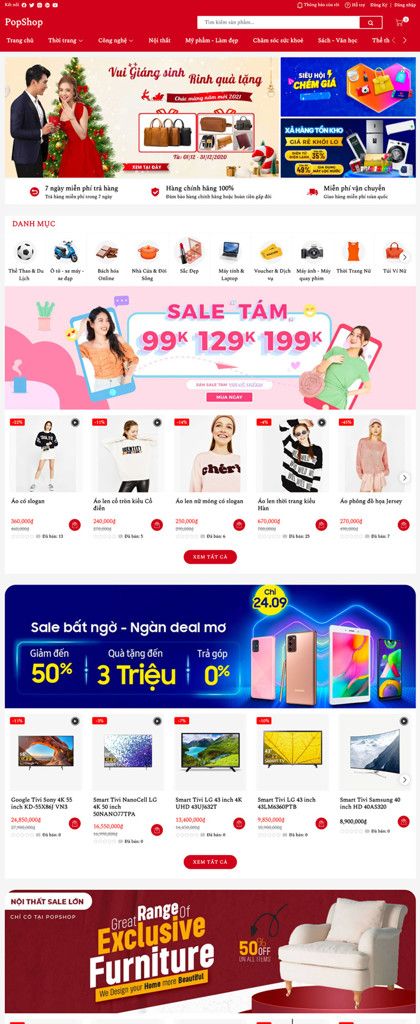 Mẫu website PopShop PopShop