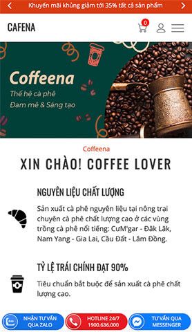 Mẫu website Cafena