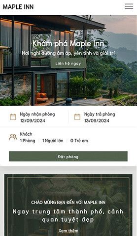 Mẫu website Maple Inn