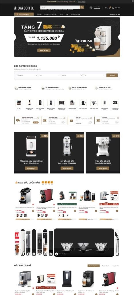 Mẫu website EGA Coffee EGA Coffee