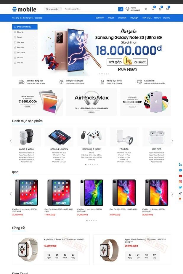 Mẫu website F1GENZ Mobile - Điện máy F1GENZ Mobile - Điện máy