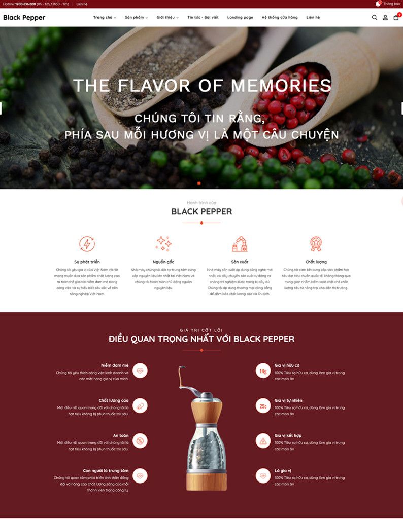 Mẫu website Black Pepper Black Pepper