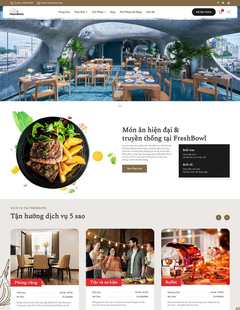 Mẫu website FreshBowl FreshBowl