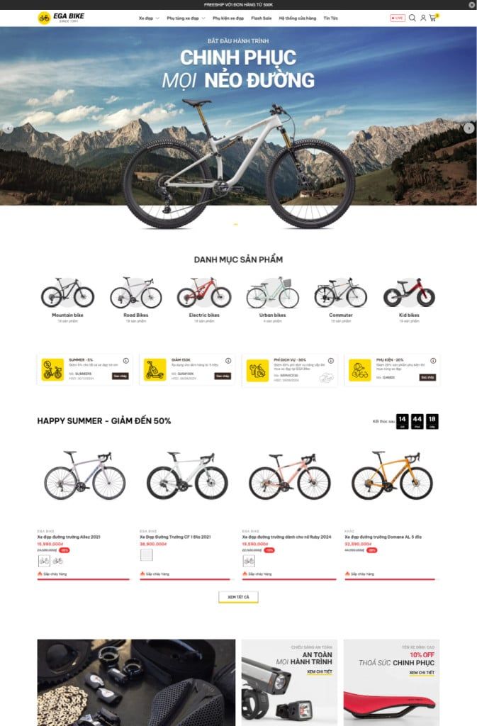 Mẫu website EGA Bike EGA Bike