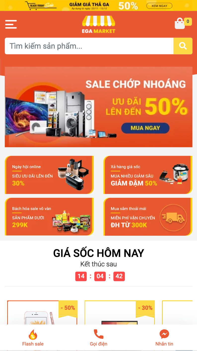 Mẫu website EGA Market