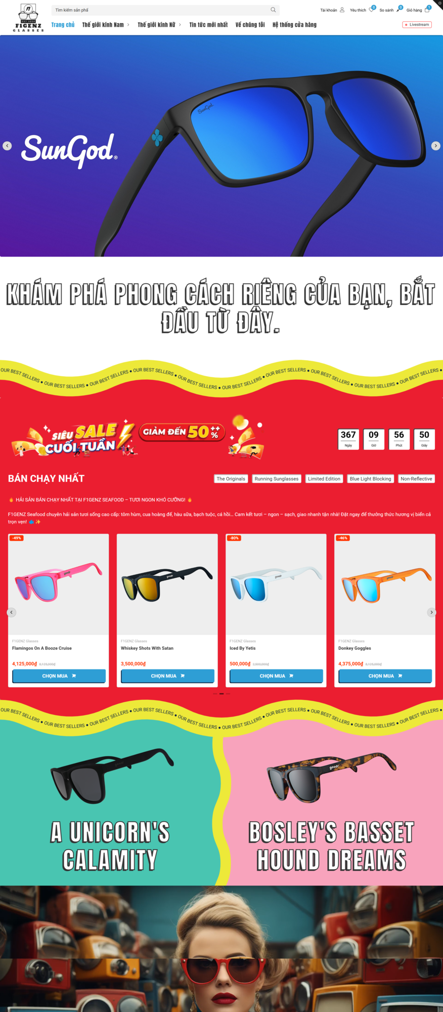 Mẫu website F1GENZ Glasses - Mắt kính F1GENZ Glasses - Mắt kính