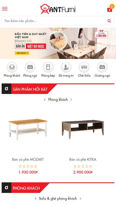 Mẫu website Ant Funiture