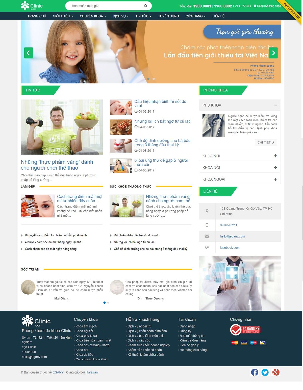Mẫu website clinic - phòng khám đa khoa