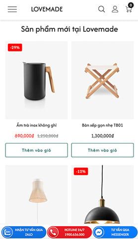 Mẫu website Lovemade