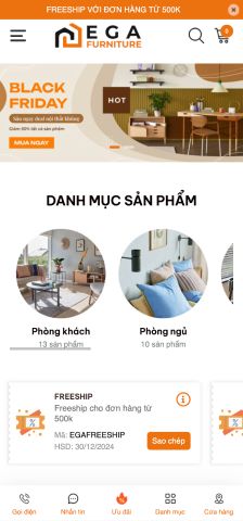 Mẫu website EGA Furniture