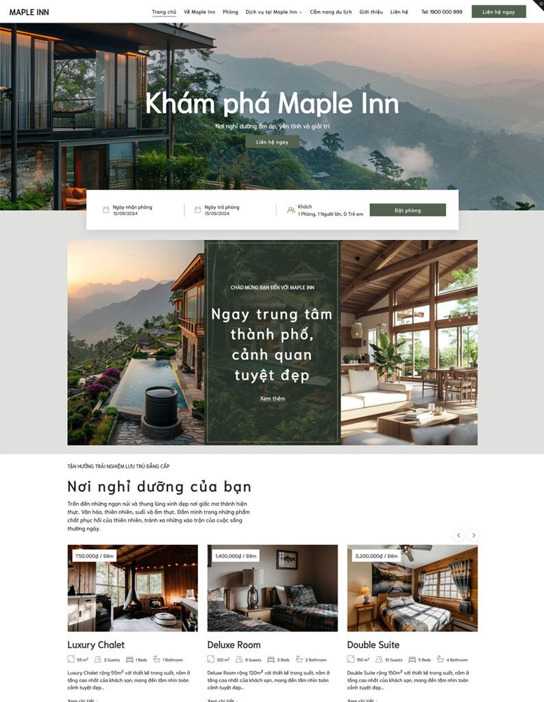 Mẫu website Maple Inn Maple Inn