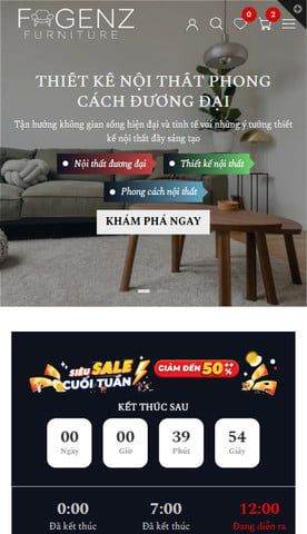 Mẫu website F1GENZ Smart Furniture - Nội thất thông minh