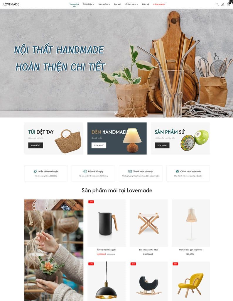 Mẫu website Lovemade Lovemade