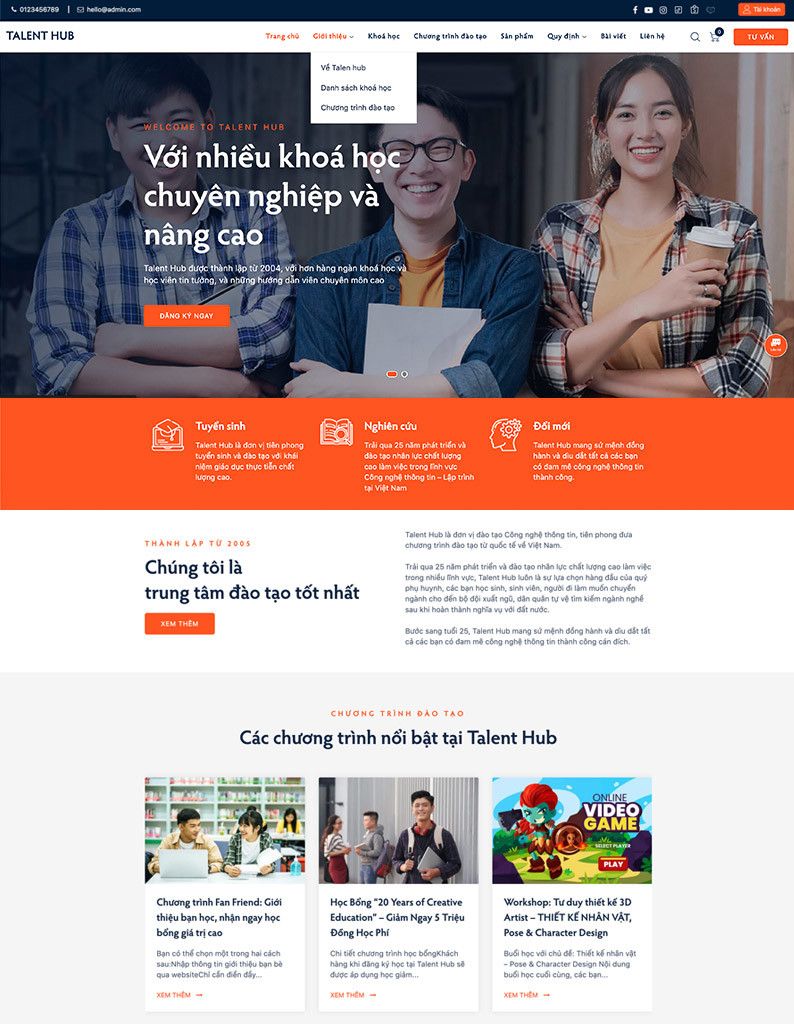 Mẫu website Talent Hub Talent Hub