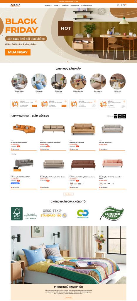 Mẫu website EGA Furniture EGA Furniture